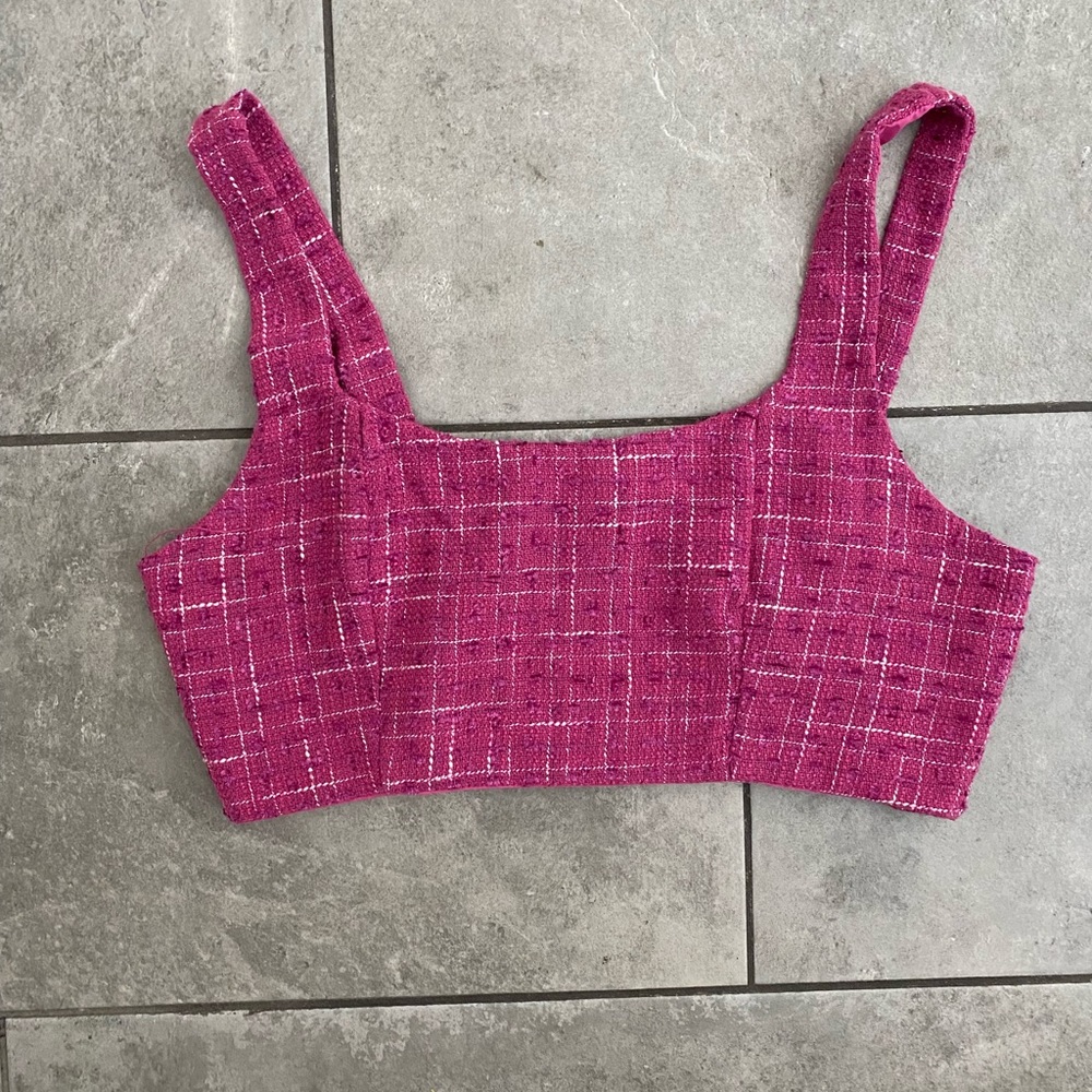 Forever 21 Bustier Tweed Crop Top